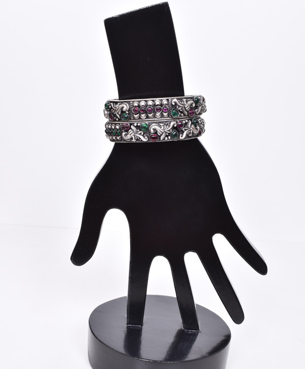  Temple Design Silver Bangles