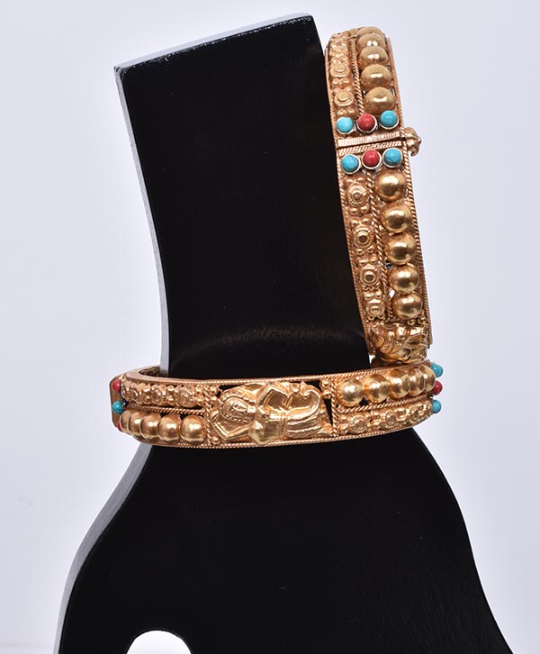 Turquoise Gold Kada Set