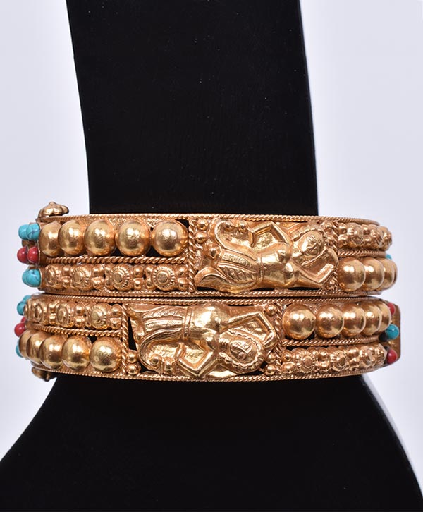 Turquoise Gold Kada Set