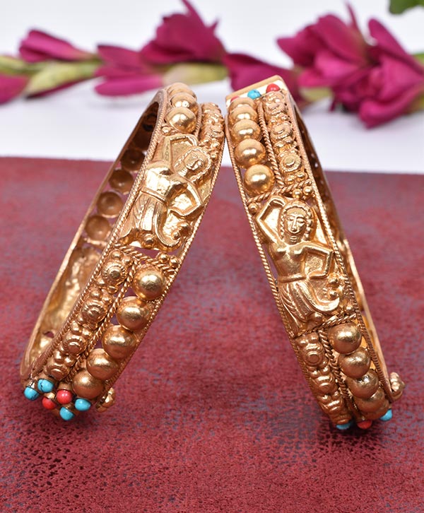 Turquoise Gold Kada Set