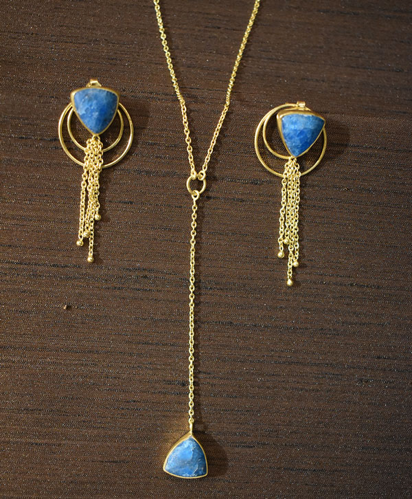 Mystic Lagoon Tassel Set (Blue Apatite)