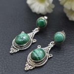 Malachite & Silver Earrings