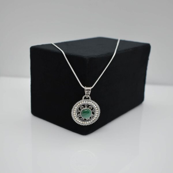 Mounted Malachite Pendant
