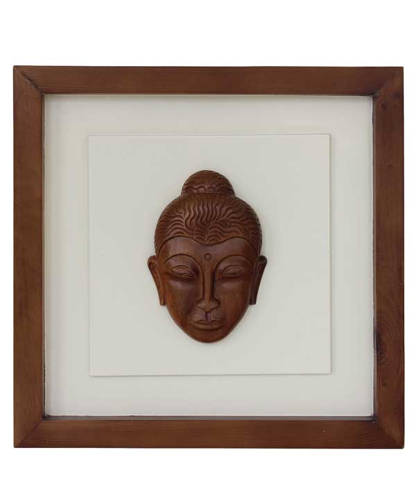 Hand Carved Buddha Face Art