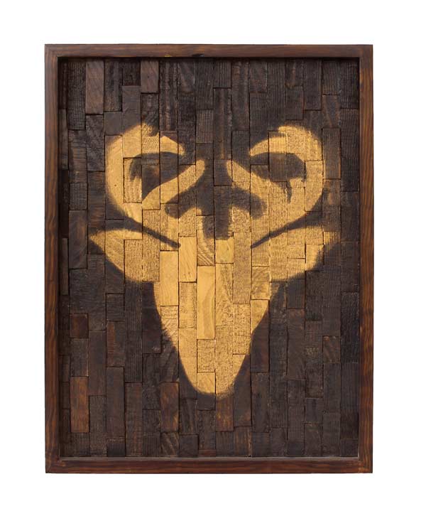 Hand Painted Golden Deer Art