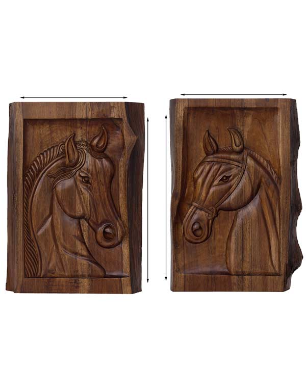 Intricately Hand Carved Horse & Mare