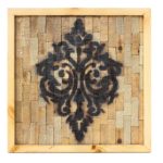 Hand Painted Damask On Raw Wood Frame