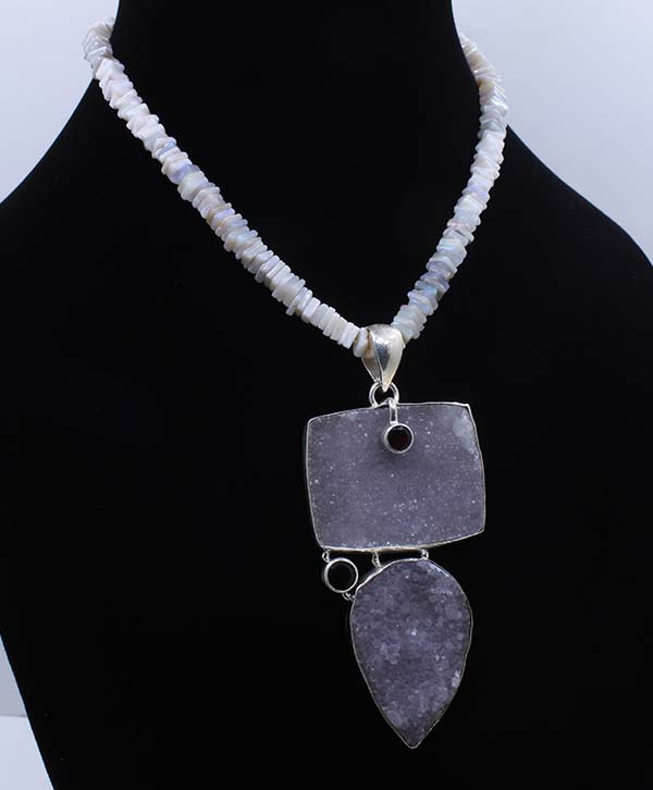 Druzy Garnet Stone Pendant