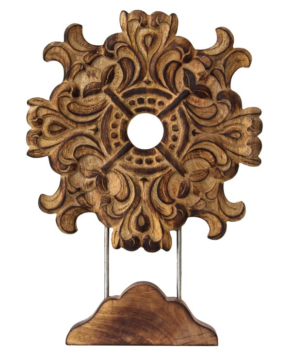 Burnt Effect Hand Carved Art Piece
