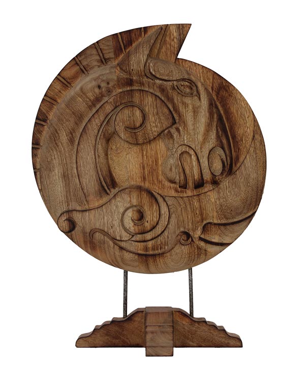 Burnt Effect Carved Art Piece
