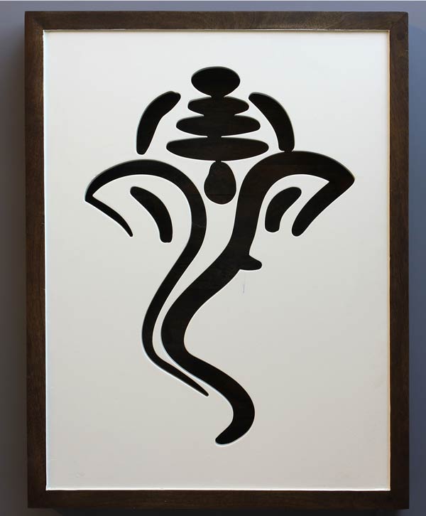 Divine Lit Ganesha Face Art