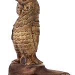 Hand Carved Owl on Branch Art