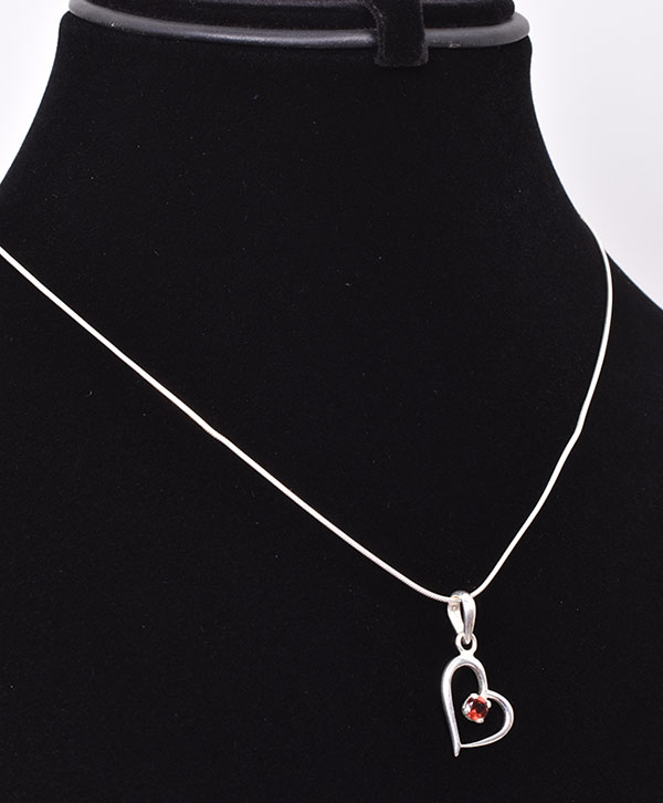 Heart Shape Garnet Stone Pendant