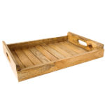 Wooden Tray With Grooves Design