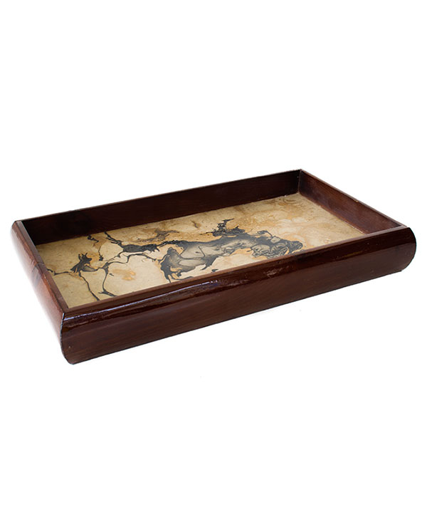 Textured Base Wooden Tray
