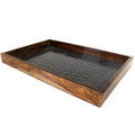 Textured Base Wooden Tray