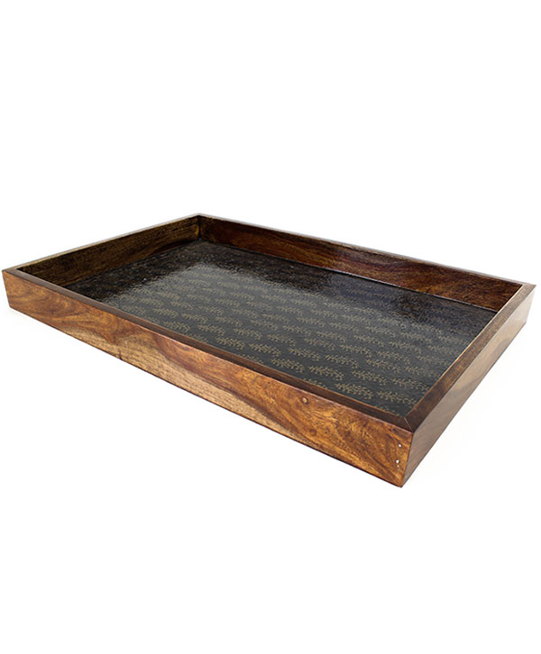 Textured Base Wooden Tray