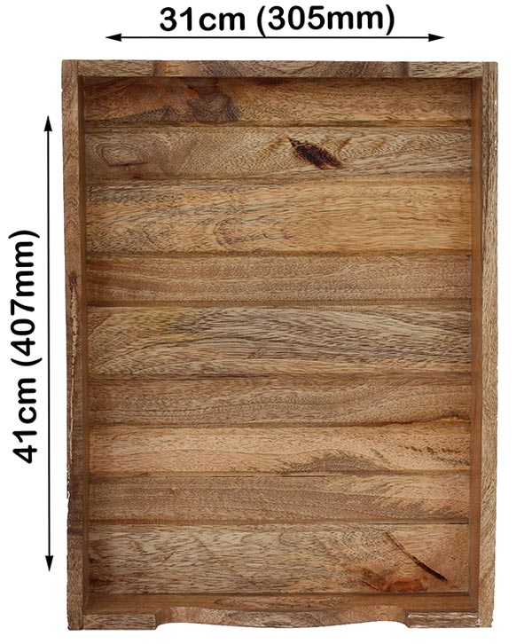 Wooden Tray With Carved Side Borders (Medium)