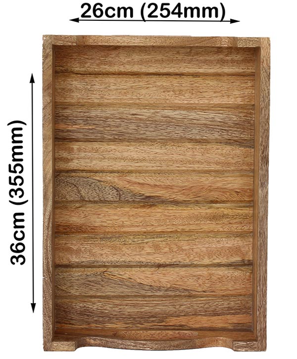 Wooden Tray With Carved Side Borders (Small)