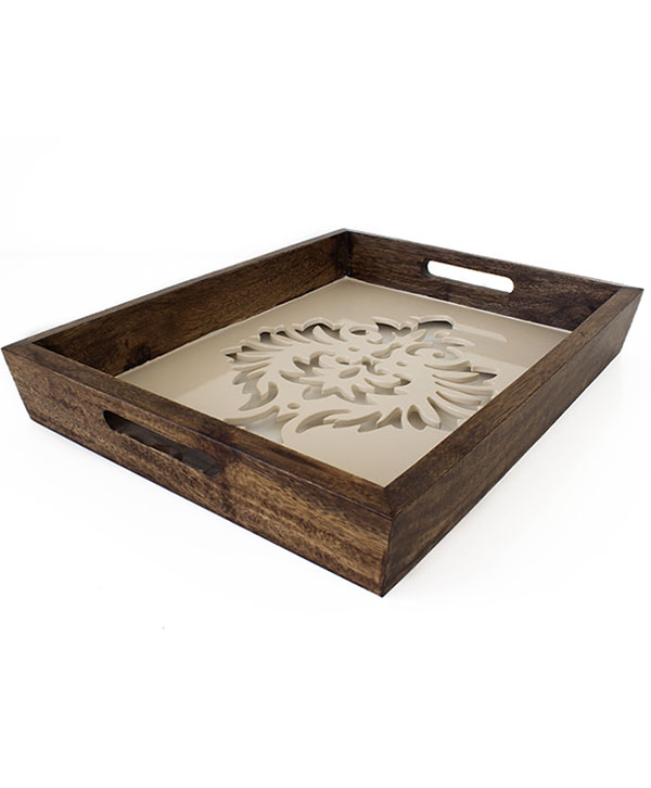 Hand Cut Base Wooden Tray