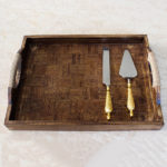 Wooden Tray With Jute On Handles