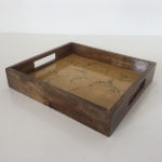 Textured Base Wooden Tray