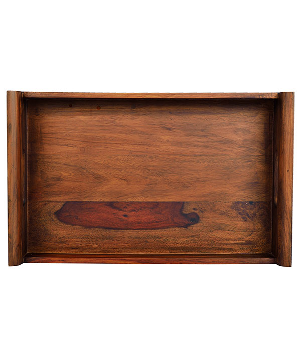 Natural Wood Tray With Solid Handles (Small)