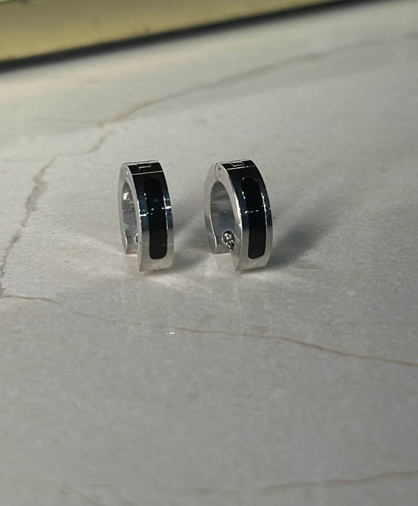 Silver And Black Hoops