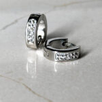 Silver And Crystal Hoops