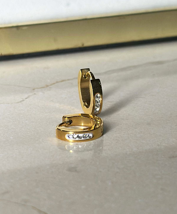 Gold And Crystal Hoops